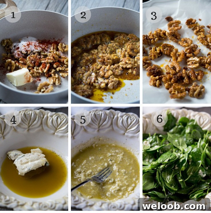step by step photos for making a winter salad dressing