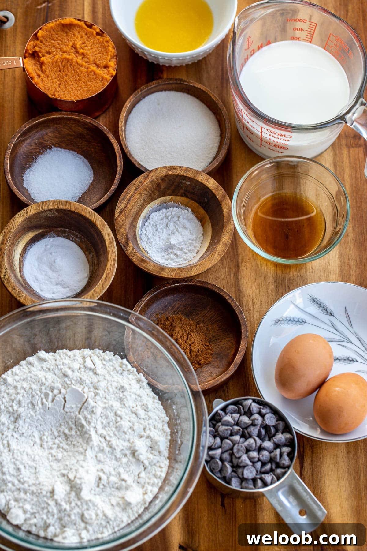 Ingredients for pumpkin pancakes 