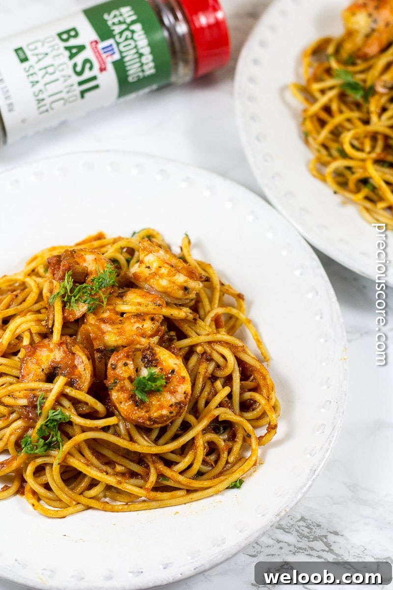 Blackened Shrimp and Pasta Dinner