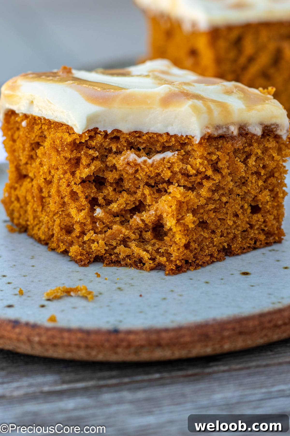 Pumpkin Cake with cream cheese frosting.