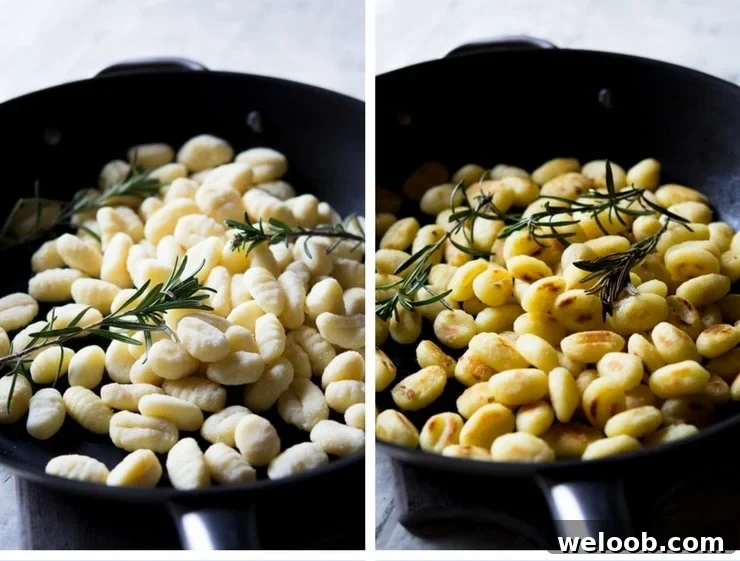 step by step photos for making pan fried gnocchi