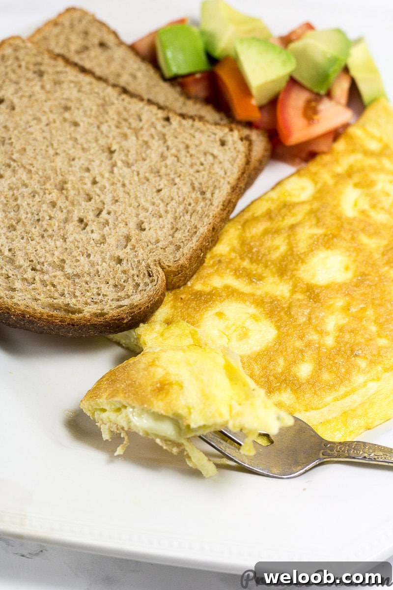 Cheese in omelette