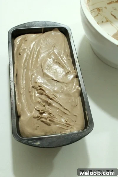 Mixture in loaf pan