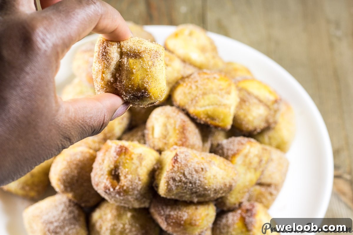 Enjoying Cinnamon Sugar Pretzel Bites