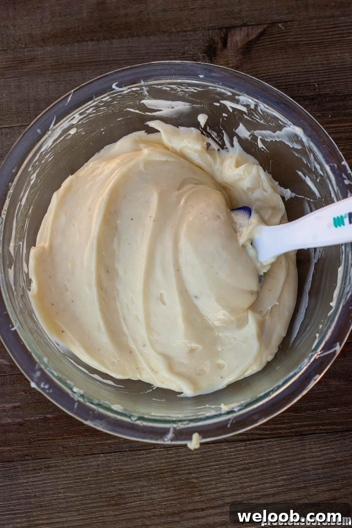 A  bowl with freshly made mayonnaise