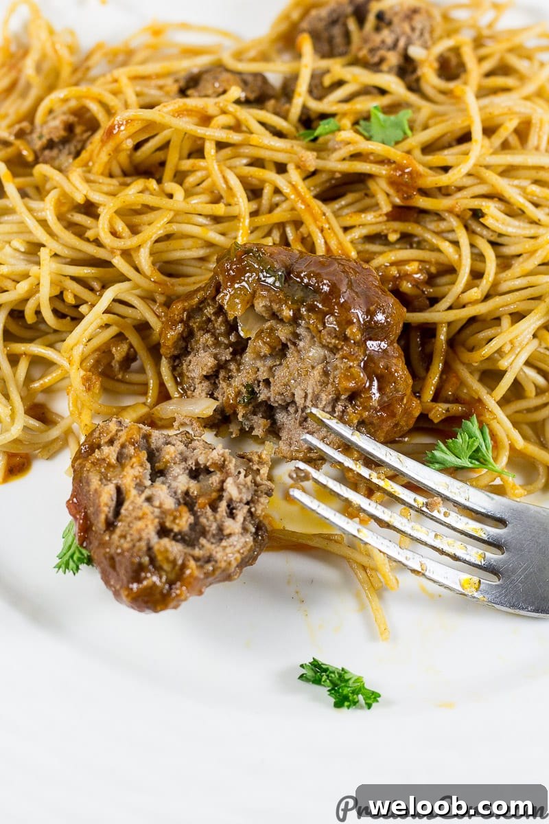 African meatballs and spaghetti.