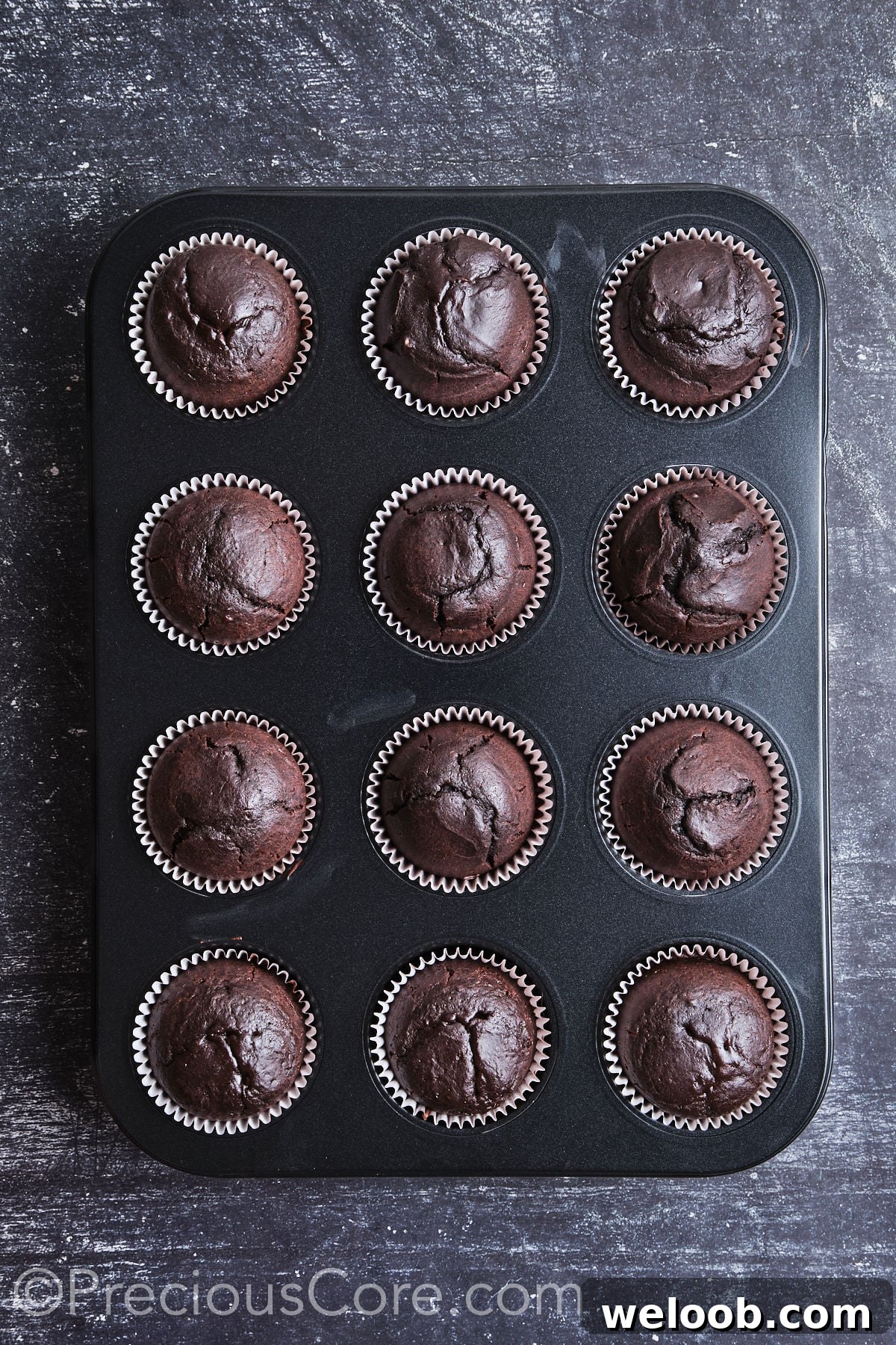 Freshly baked cupcakes.