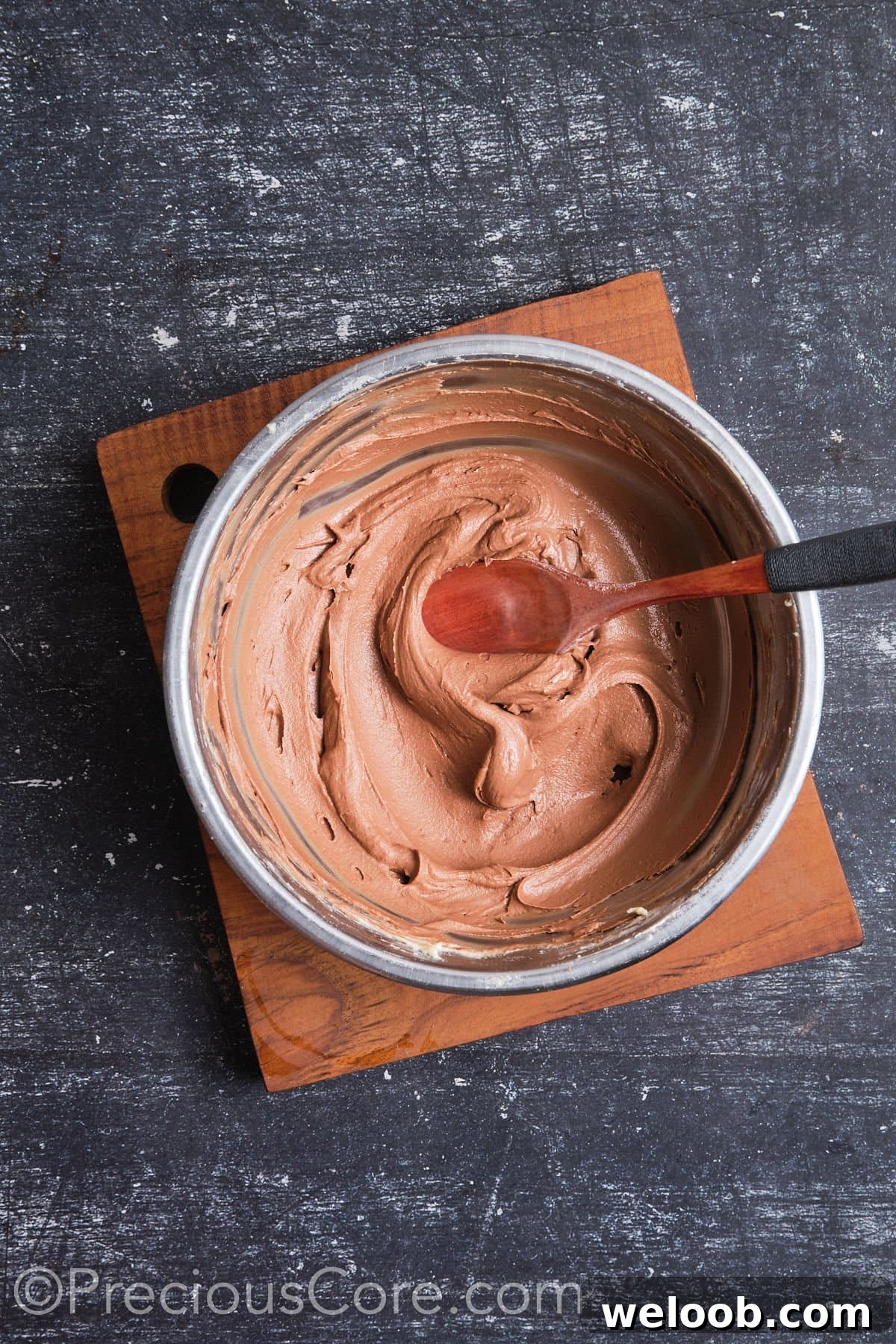 Whipped chocolate frosting.