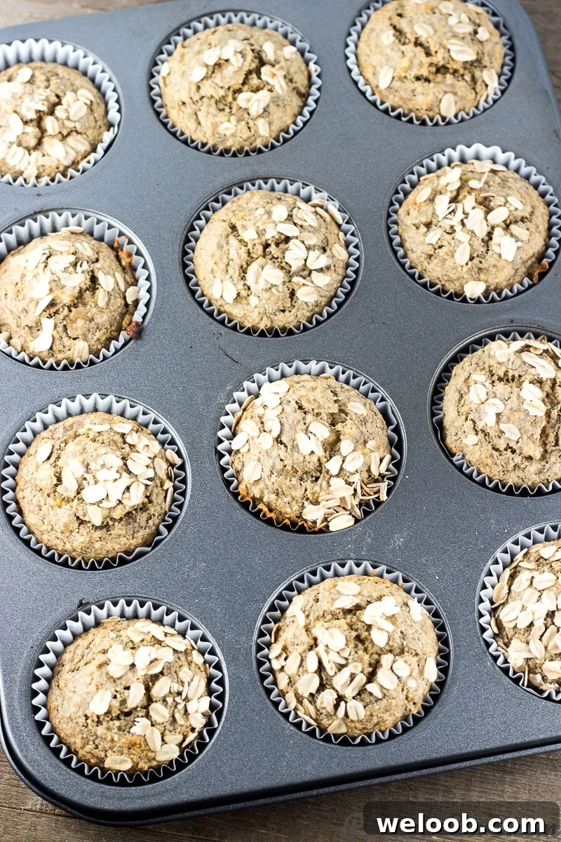 Healthy Banana Oat Muffins Batter one bowl