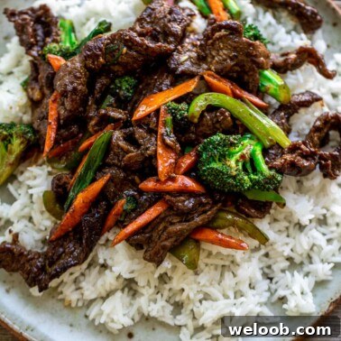 Square image of Beef and Vegetable Stir Fry.