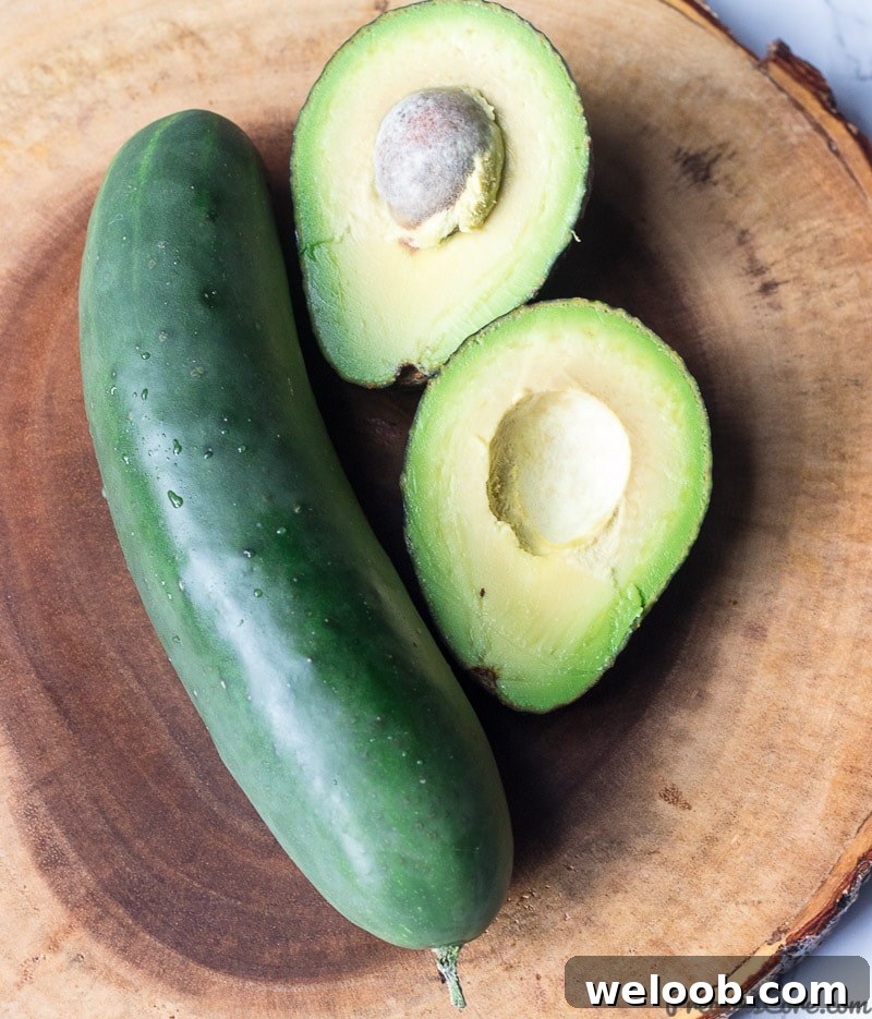Cucumber and Avocado