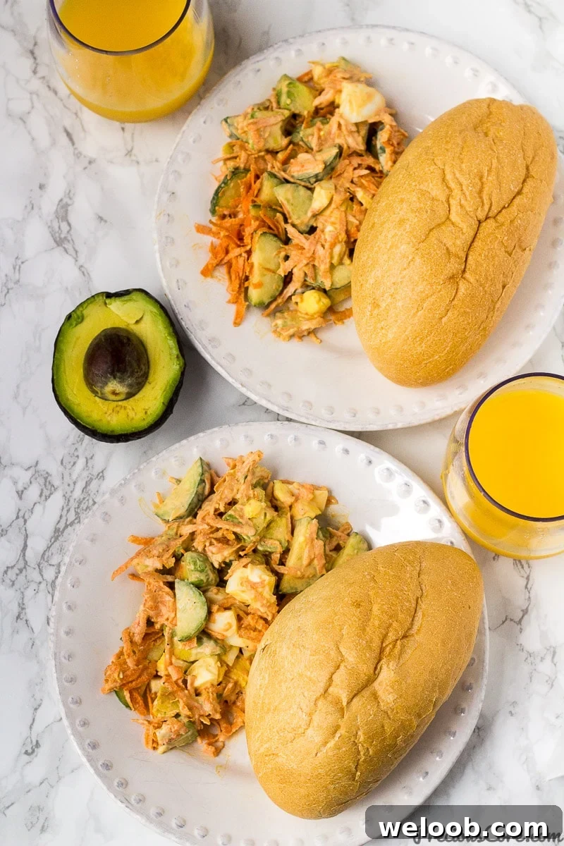 Delicious breakfast salad served with bread