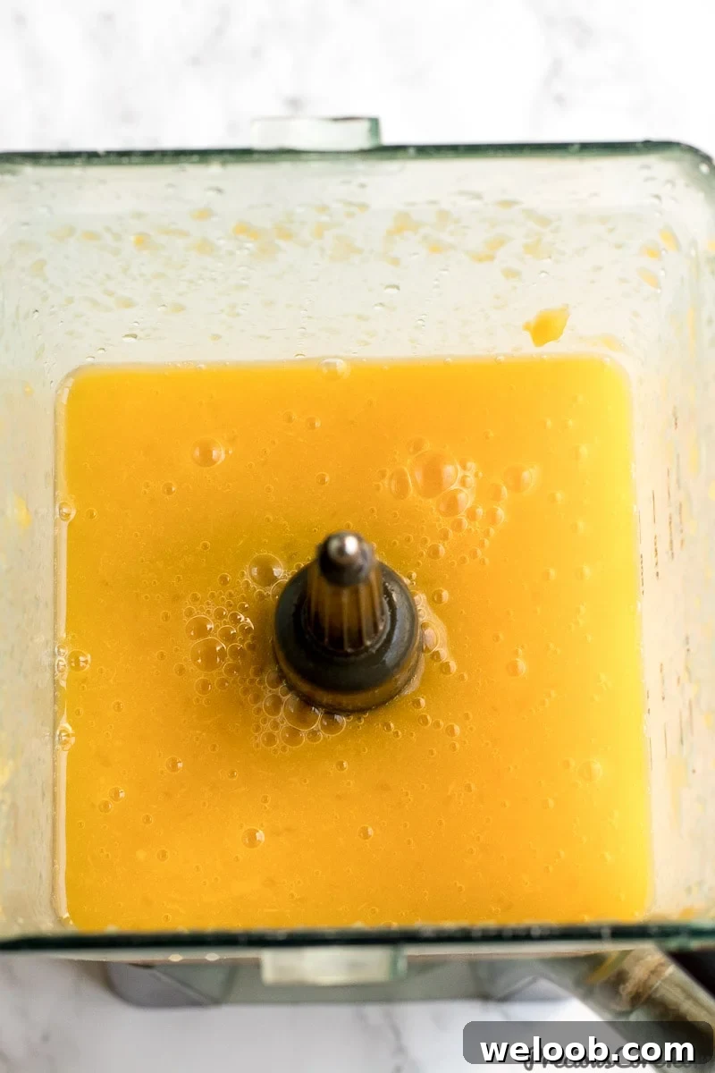 freshly blended mango juice