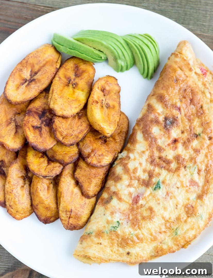 Moving to California: Complete Guide to Settling In and Thriving 3 Fried plantains on a plate with an omelet and avocado.