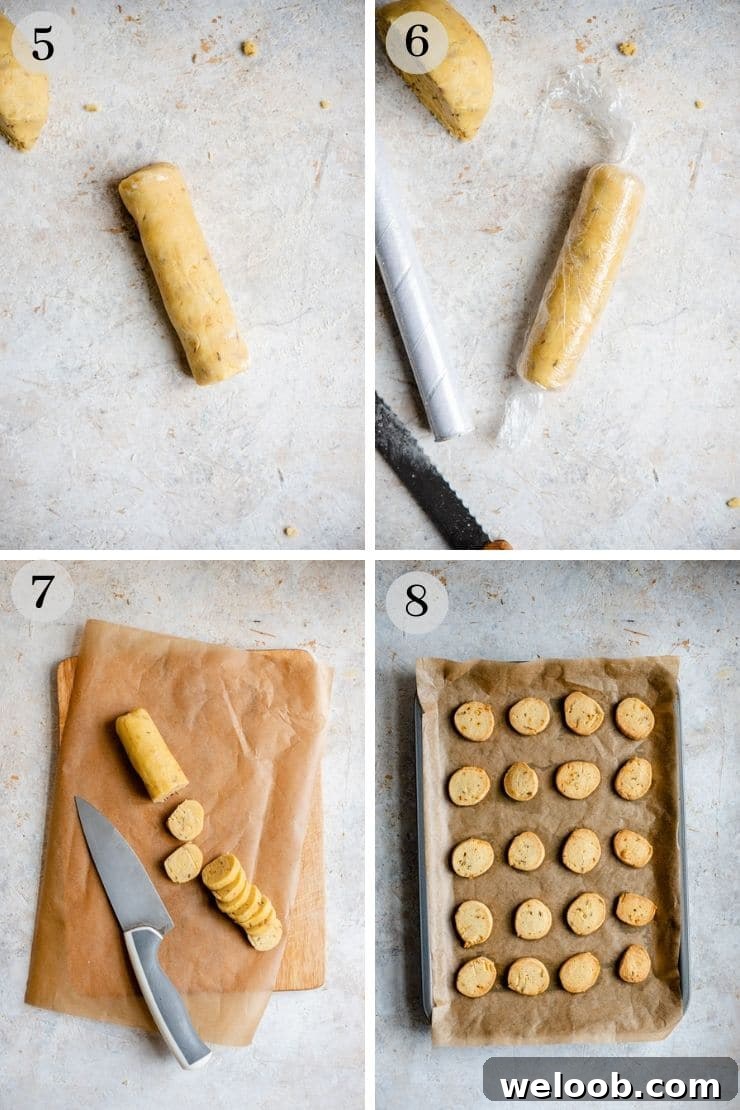 Step by step photos for making cheese cookies and baking them