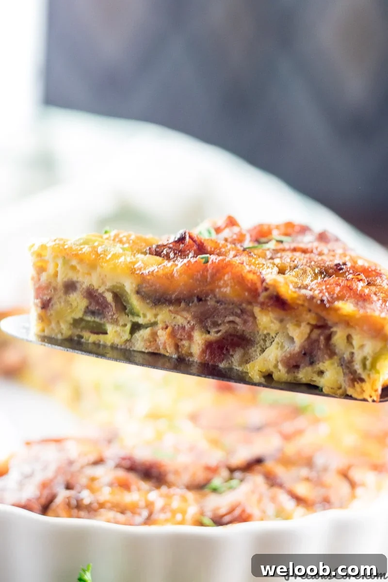 A slice of plantain frittata