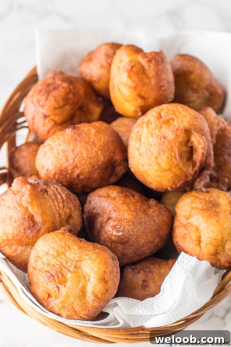 Fritters in a basket.