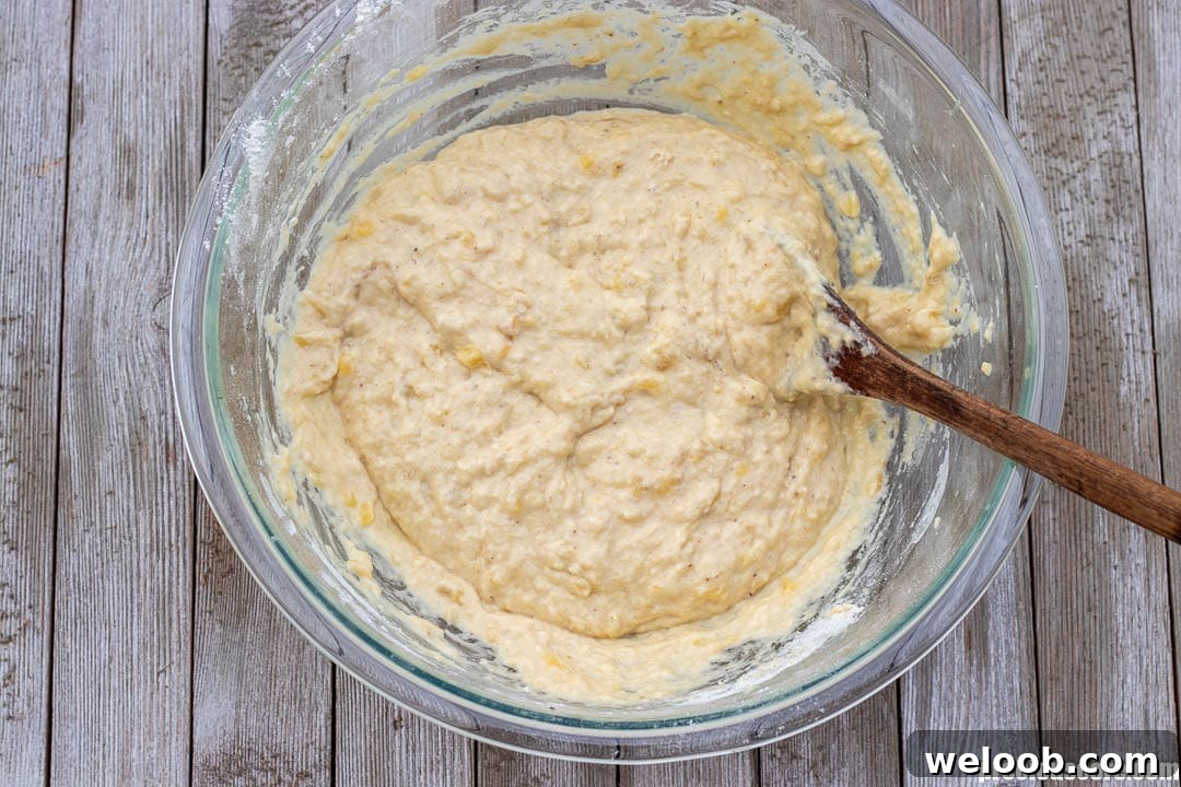 Batter in a mixing bowl.
