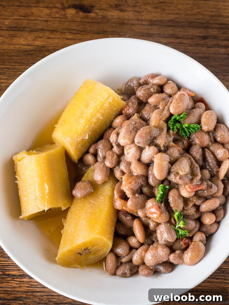 Pinto beans and plantain