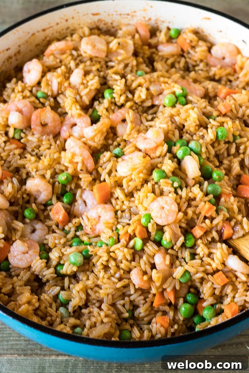 African Jollof Rice cooked with shrimp