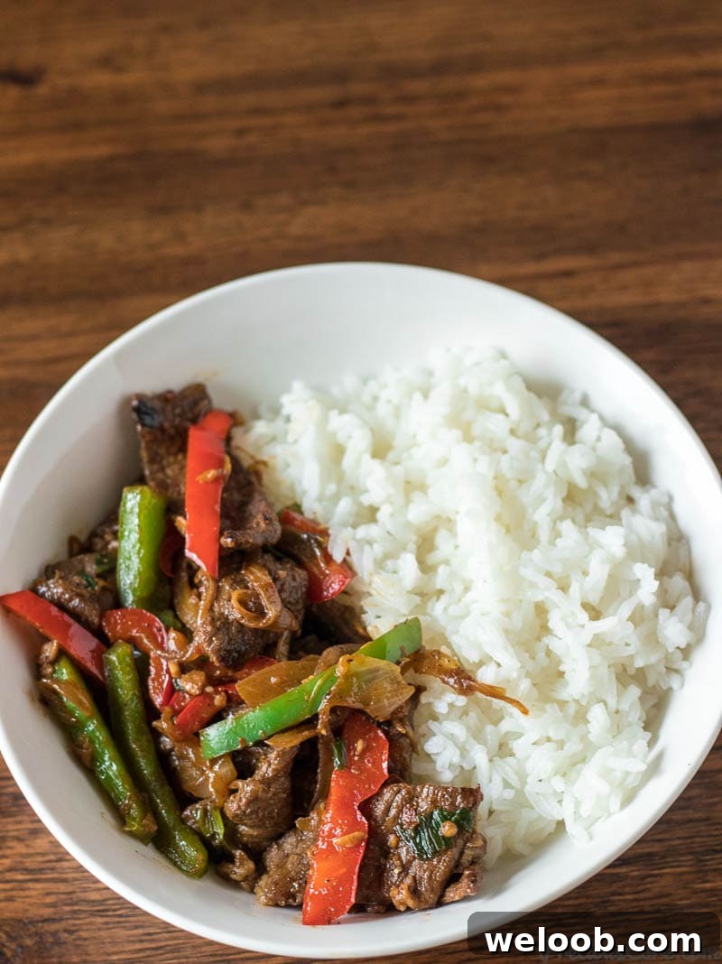 Easy beef stir fry and rice