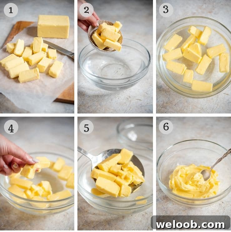 Step by step photos for how to soften butter easily