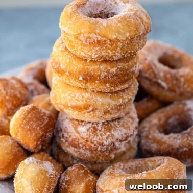 Square image of yeast donuts.