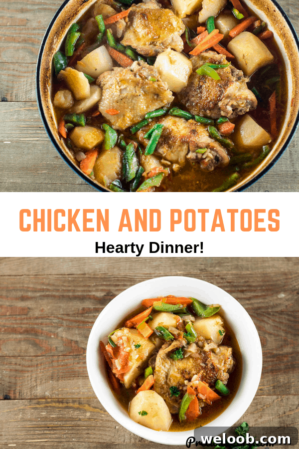 Collage of two Chicken and Potatoes Pictures
