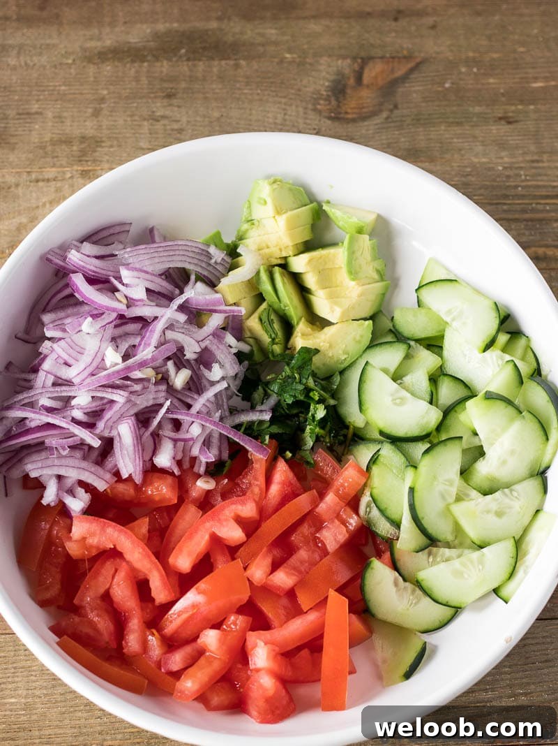 Kachumbari ingredients on a plate