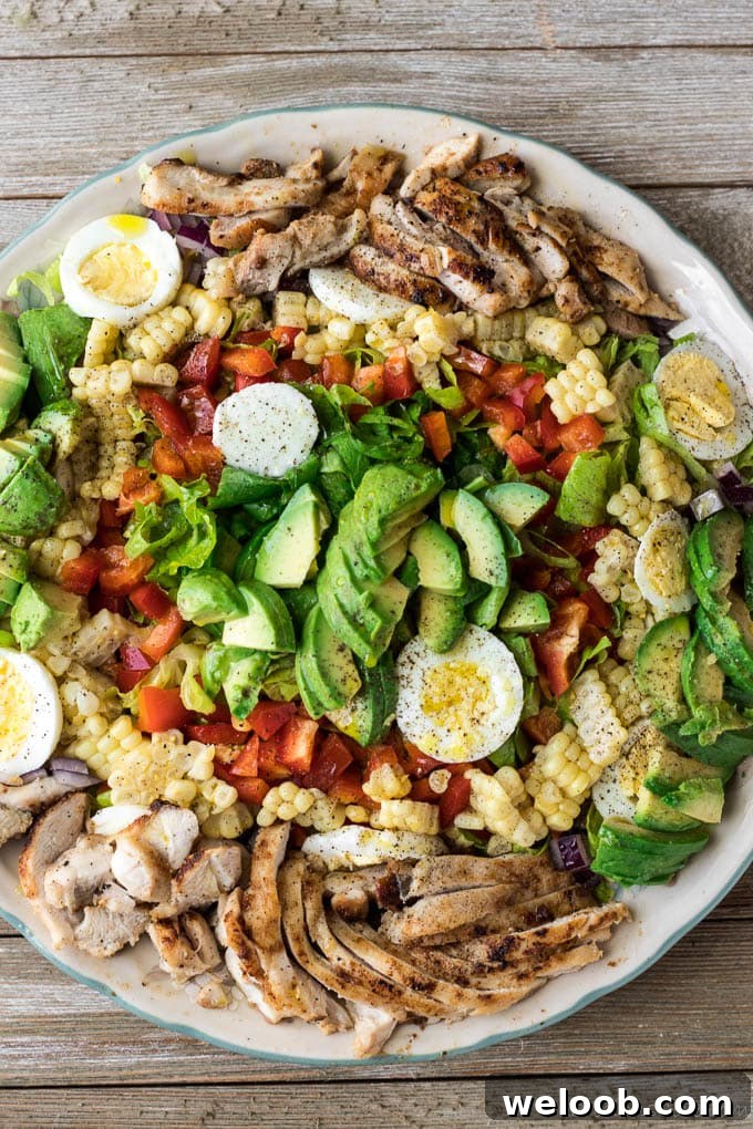 Summer chicken salad on a serving platter