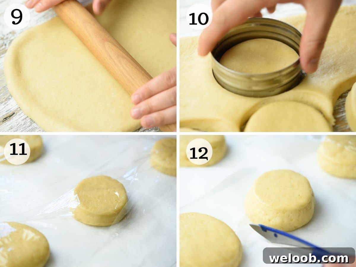 Step by step photos showing how to cut out doughnut dough