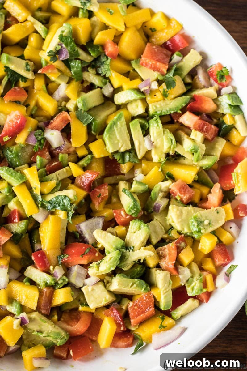 Mixed Mango Avocado Salsa.