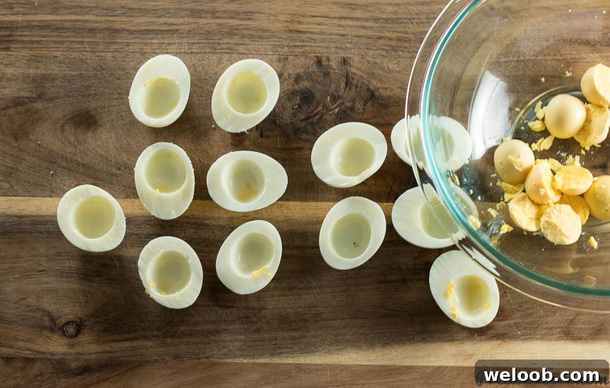 Deviled Eggs cut in halves