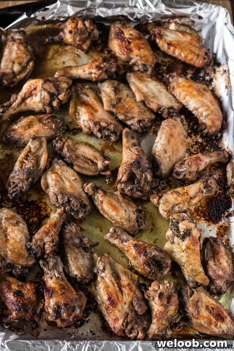 Oven Grilled Jerk Wings on a tray