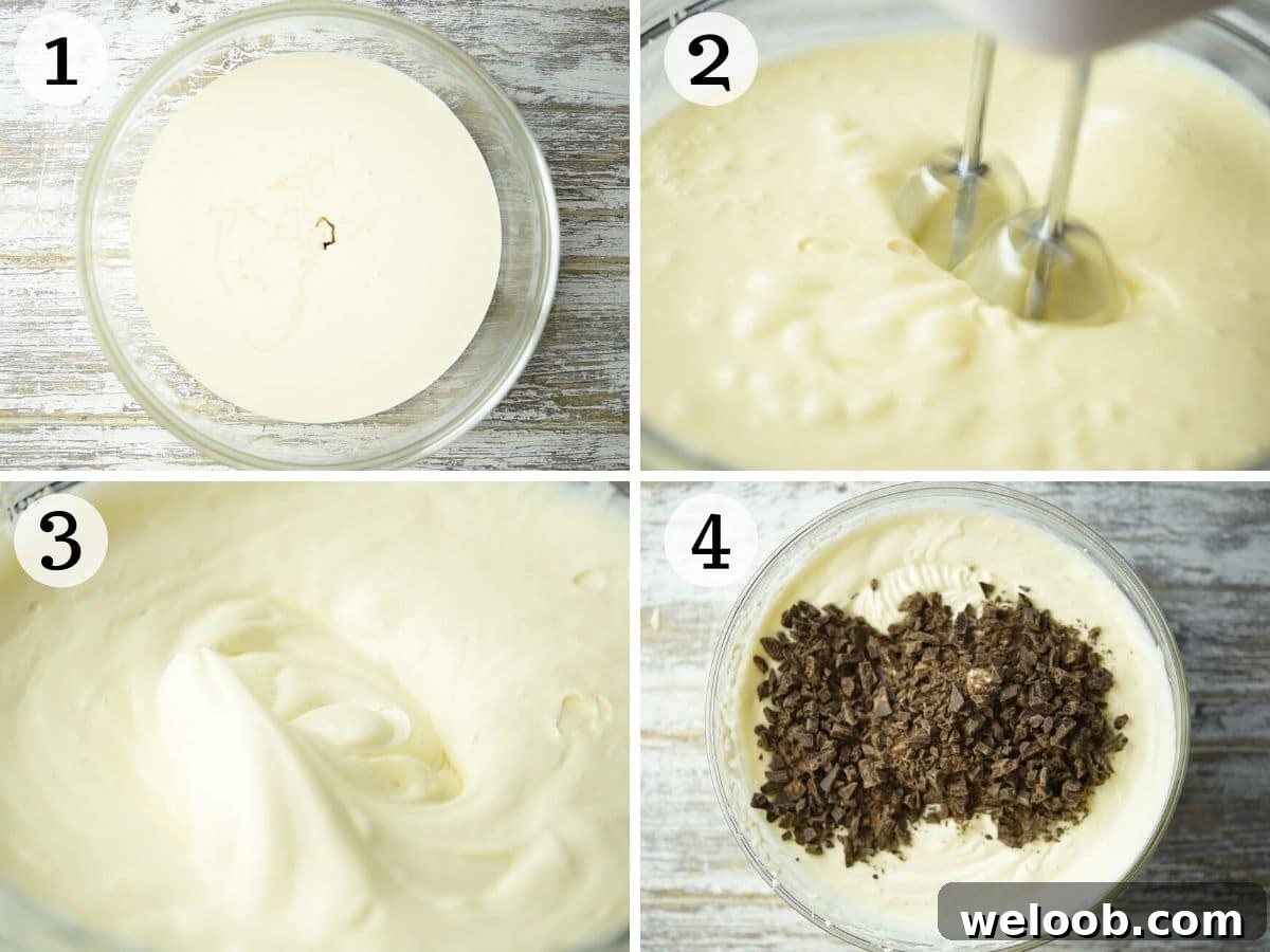 Step by step photos showing how to make Stracciatella gelato