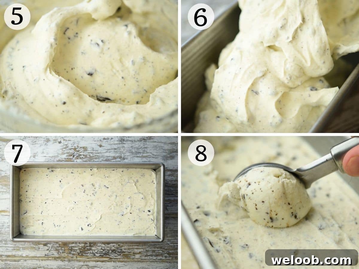 Step by step photos what gelato looks like before and after freezing
