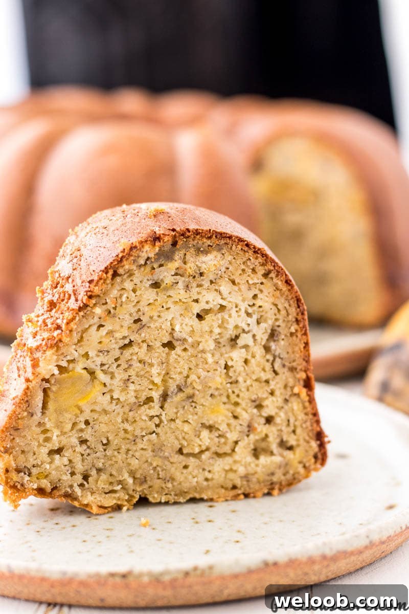 Slice of plantain cake