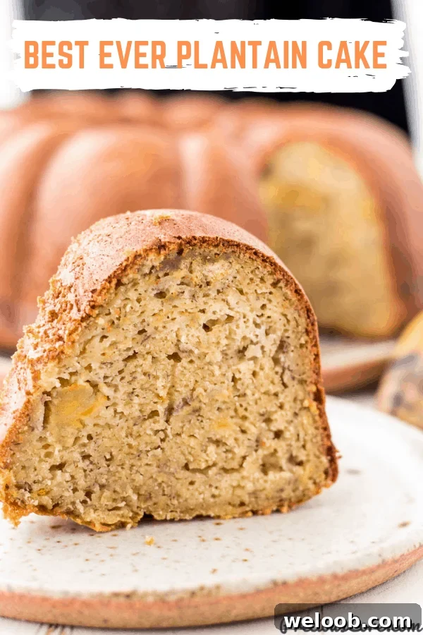Plantain cake image for Pinterest