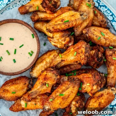 Square image of Baked Dry Rub Chicken Wings.