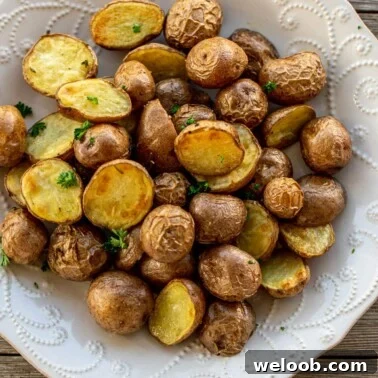 Large plate of roasted potatoes