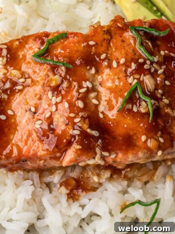 Square image of Pan Fried Teriyaki Salmon.