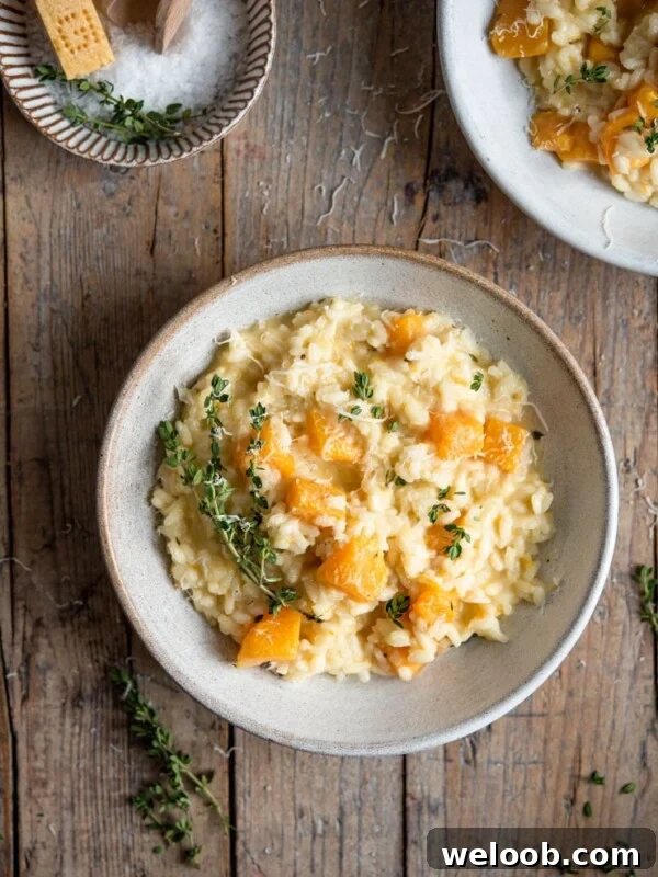 Butternut squash risotto in a bowl