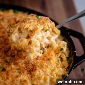 Spoon lifting up creamy mac and cheese from a bowl