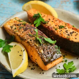 Cajun Honey Butter Salmon on a plate.