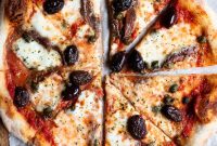 Mediterranean Olive, Anchovy and Caper Pizza with Oregano